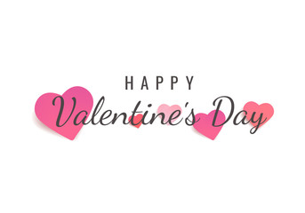 Vector illustration on the theme Valentine Day. Typographic lettering Happy Valentine's Day on a white background.