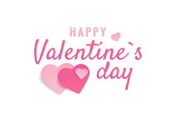 Vector illustration on the theme Valentine Day. Typographic lettering Happy Valentine's Day on a white background.