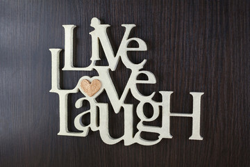 love, heart, live, laugh lettering gift on valentine in letters
