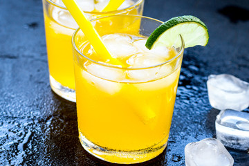 Long for couple with lime and ice on back background