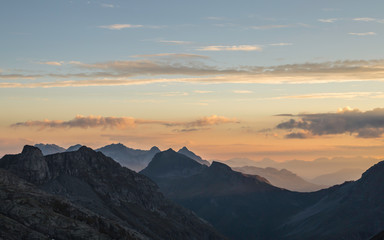 Fototapeta na wymiar Sunrise in the swiss Alps