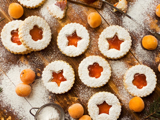 Traditional Linzer cookies