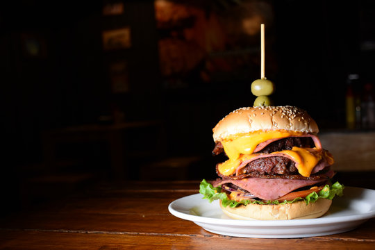 hamburger on white background