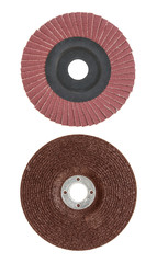 Abrasive disk for grinder on white background