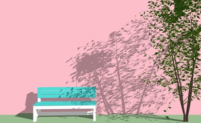 Illustration of a wall background with trees