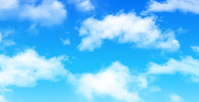 Nature background, blue sky with white clouds
