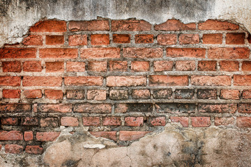 Old weathered brick wall fragment texture background