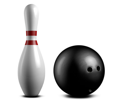 Bowling pin and ball