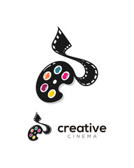 Cinema Paint Film Logo Design Creative Studio Vector