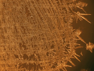 Gold colored image based on window frost