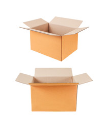 brown carton box, isolated on white backgroun