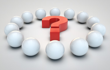 spheres around question mark