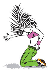 hip-hop style dance illustration