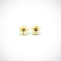 Earrings of modern fashionable isolated on white background