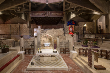 The interior of the Basilica of the Annunciation. Nazareth, Israel
