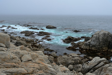 View of Pacific Ocean along the 17 miles road. California, USA