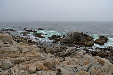 View of Pacific Ocean along the 17 miles road. California, USA