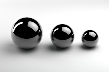 three metal spheres