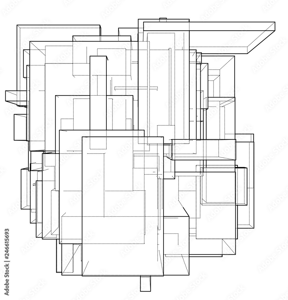 Poster wireframe boxes. sketch style