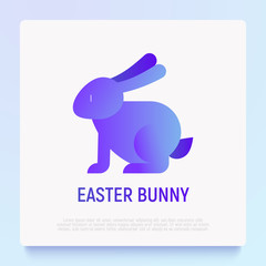Easter bunny icon in gradient flat style. Modern vector illustration.