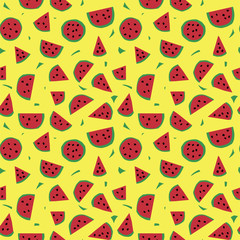 Watermelon background. Seamless pattern.Vector. スイカのパターン