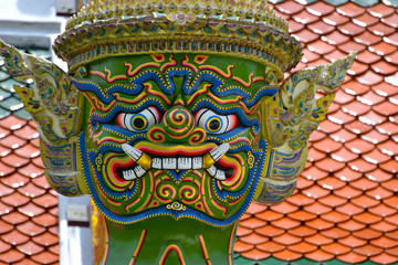 detail of thai temple in bangkok thailand
