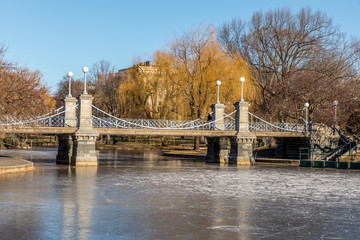 Suspension Bridge at Boston Common Lagoon, Boston, Massachusetts