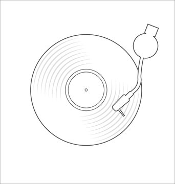vinyl record disc flat simple concept vector illustration