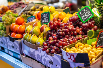 fresh fruits at a market