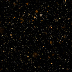 Abstract gold bokeh with black background. Glitter defocused abstract twinkly lights Christmas template EPS 10