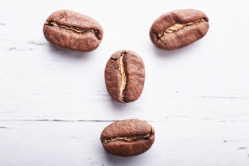 fragrant roasted coffee beans close-up