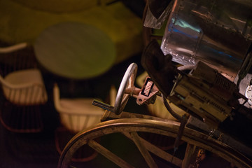 Abstract macro shot of vintage steam engine gear valve