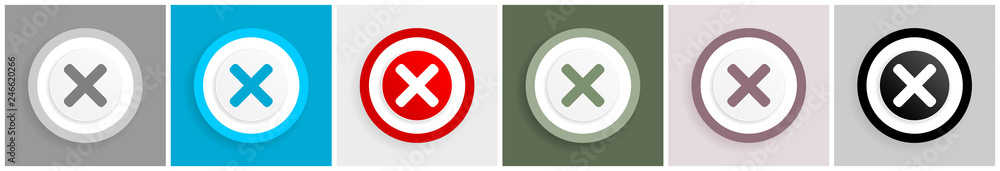 Poster Cancel icon set, vector illustrations in 6 options for web design and mobile applications