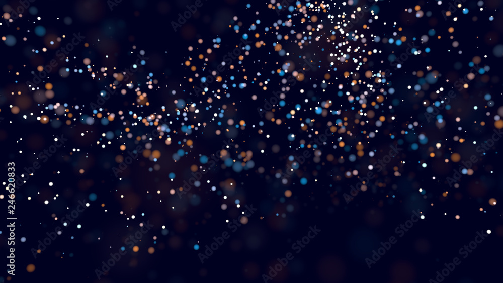 Aufkleber abstract colorful bokeh defocused particles on the black background