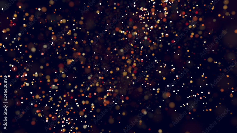 Aufkleber abstract colorful bokeh defocused particles on the black background