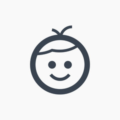 set of boy line vector icon