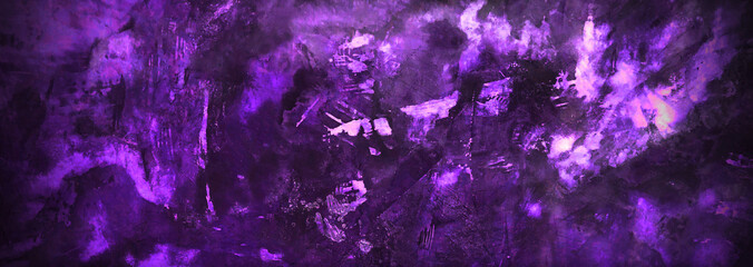 beautiful glowing purple lute cement high contrast background, abstract luster concrete wall violet color background with space, dark empty painting purple color texture background