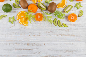 Colorful fresh tropical fruit