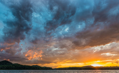 Clouds and Sunset on Cave Run Lake, KY