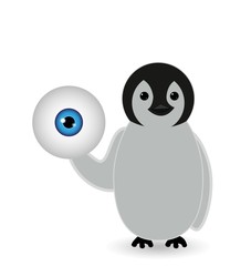 penguin holding eyeball