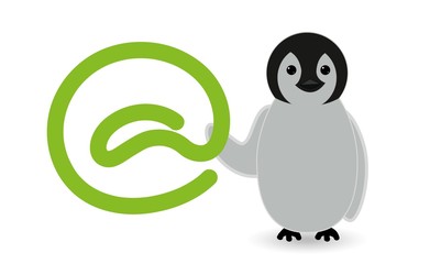 penguin with at sign , internet , browing