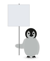 penguin with message board , type some text or fill the message with in message area