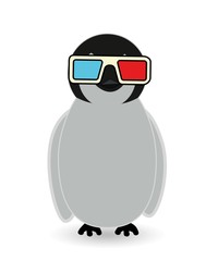 penguin wearing 3d glasses