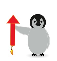 penguin and rocket - funny
