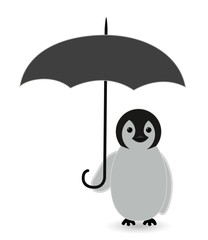 penguin under the umbrella protection