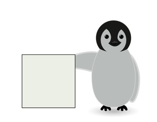 penguin with message board , type some text or fill the message with in message area