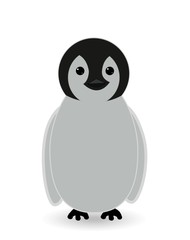 penguin standing in white background-funny