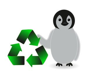 penguin holding recycle concept