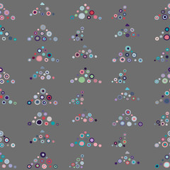 Seamless vector geometrical pattern with little hand drawn decorative elements. Graphic design, drawing illustration. Print for fabric, textil, wallpaper, wrapping, packaging. Doddle style, background