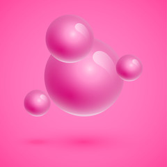 Colorful spheres floating, realistic vector illustration